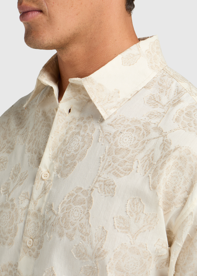 Jacquard Flower Shirt - Sand