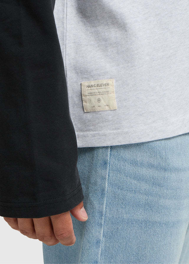 Colour Block Longsleeve - Off Black
