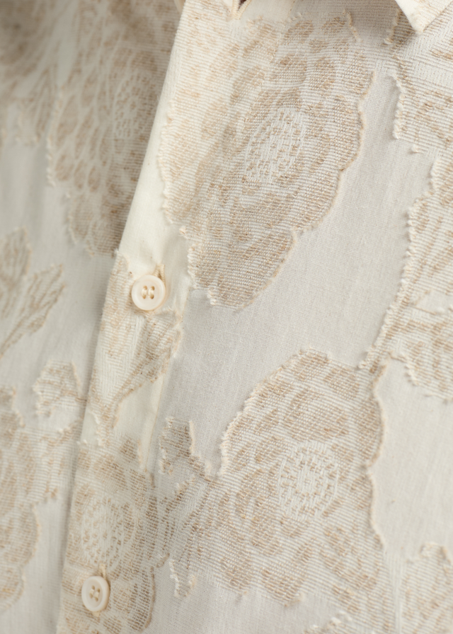 Jacquard Flower Shirt - Sand