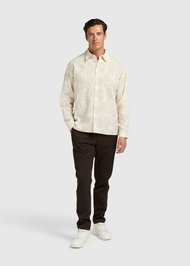 Jacquard Flower Shirt - Sand