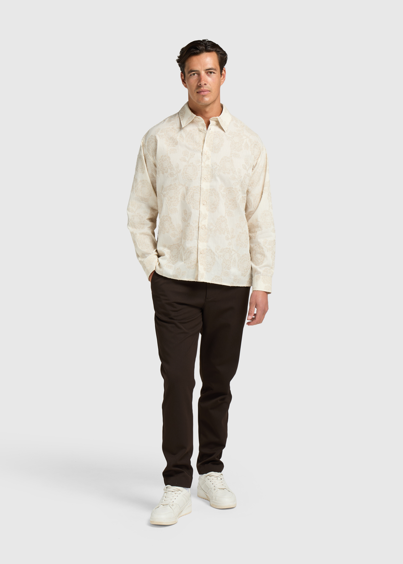 Jacquard Flower Shirt - Sand