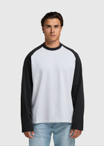 Colour Block Longsleeve - Off Black