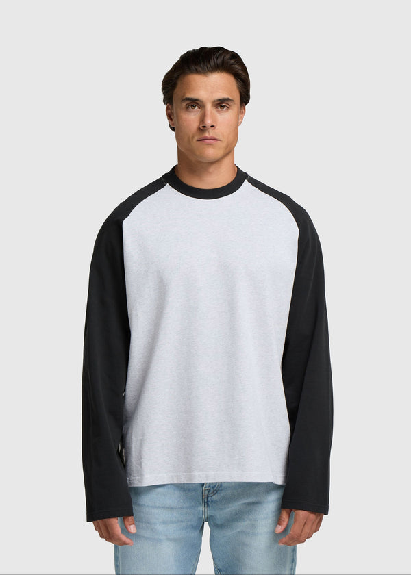 Colour Block Longsleeve - Off Black