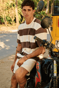 Big Stripe Tee - Brown