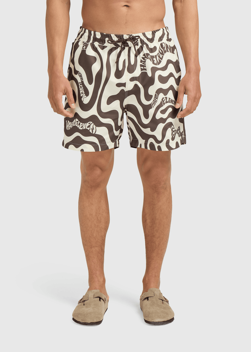 Short de bain camouflage - Marron