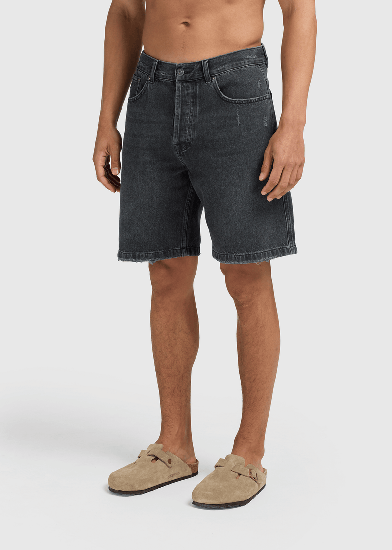 Short en jean propre - Noir