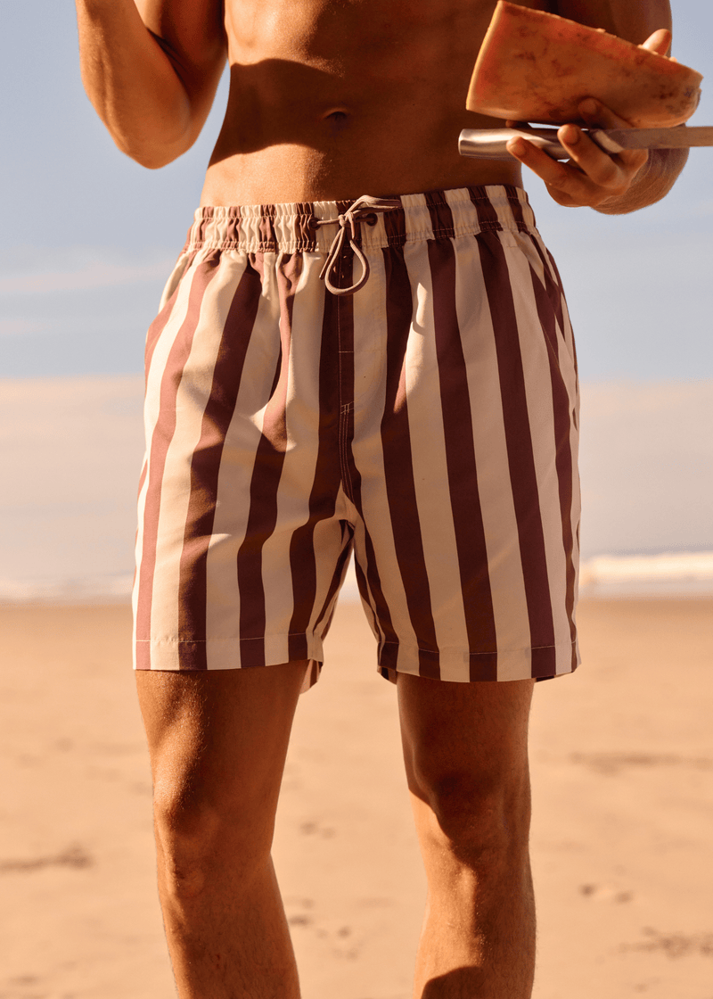 Stripe Swim Short - Mauve