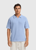 Loop Knit Polo - Light Blue
