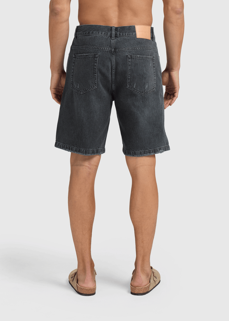 Short en jean propre - Noir
