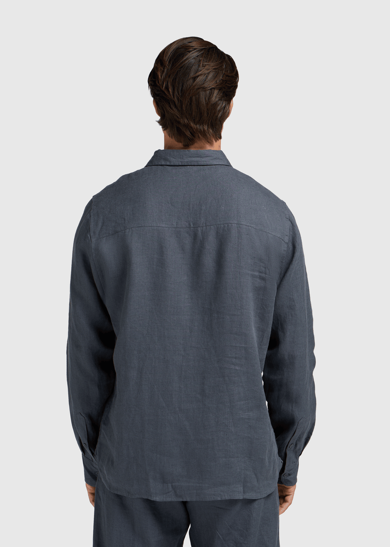 Linen Shirt - Navy Blue