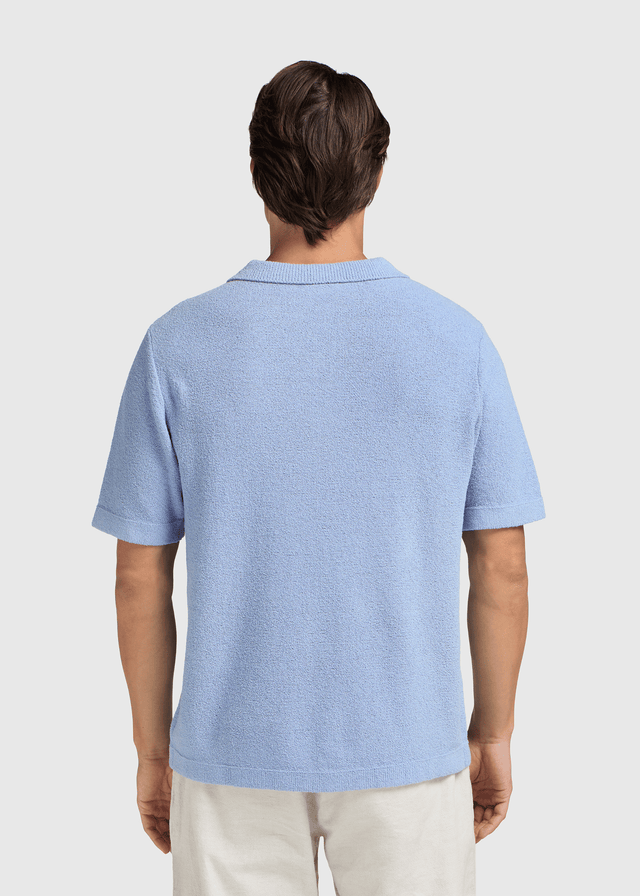 Loop Knit Polo - Light Blue
