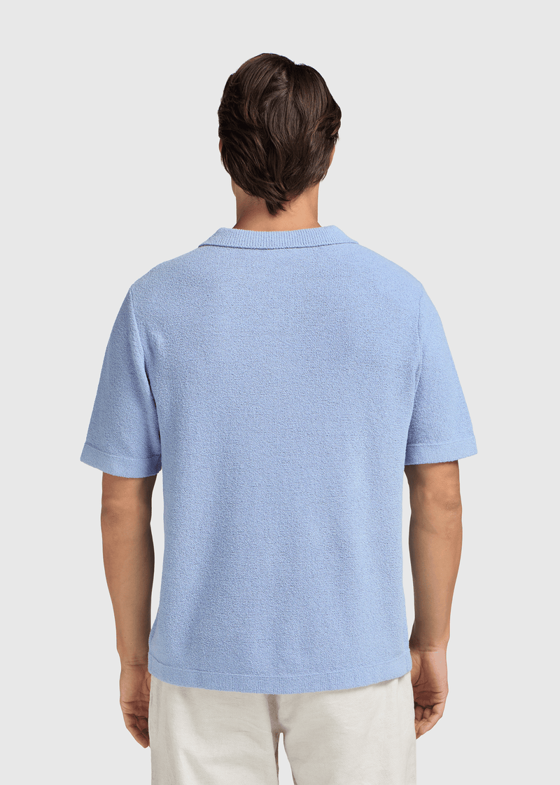 Loop Knit Polo - Light Blue