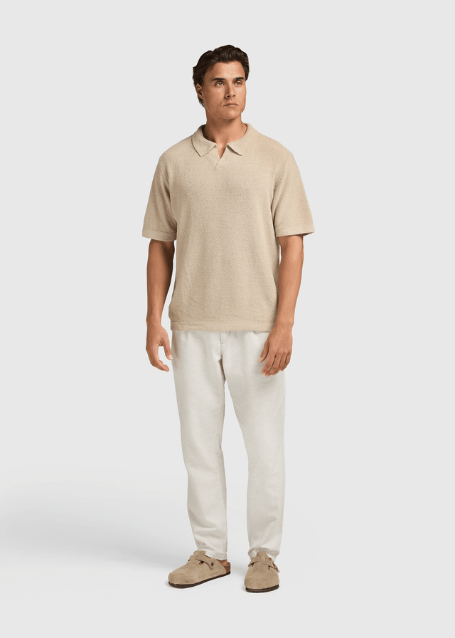 Loop Knit Polo - Sand