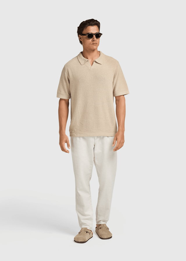 Loop Knit Polo - Sand