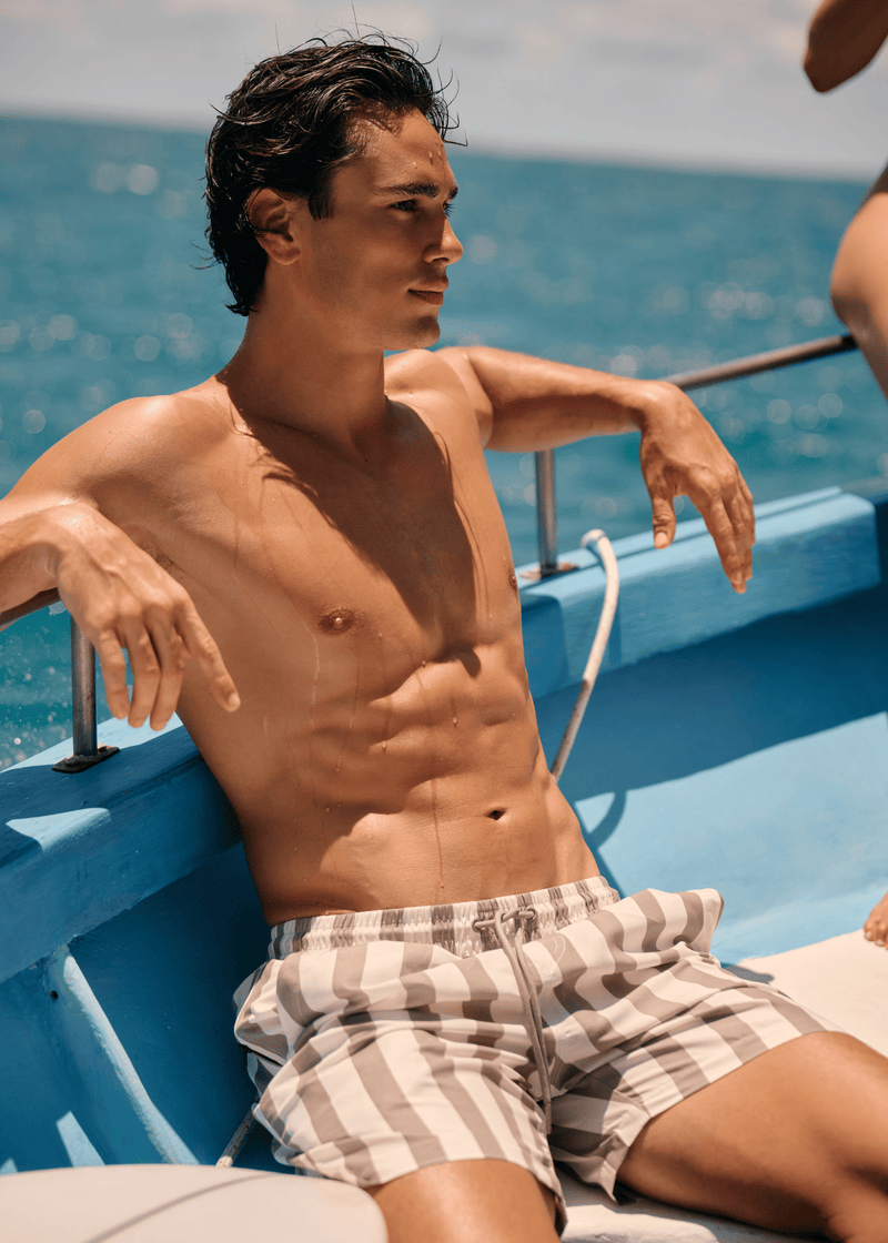 Stripe Swim Short - Mauve