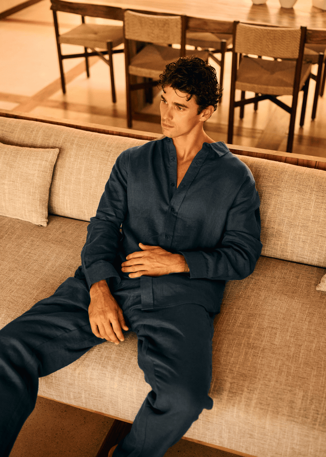 Chemise en Lin - Bleu Marine