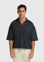 The Boxy Polo - Off Black