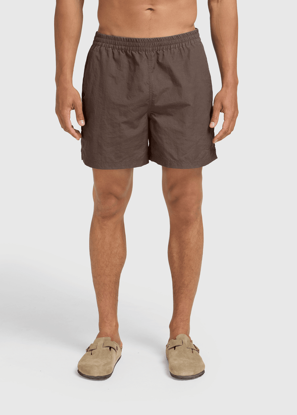Washed Beach Short - Chocolate Brown
