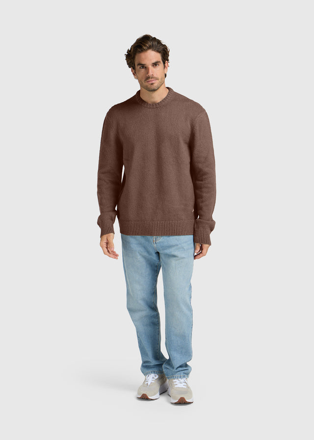 Premium Knit Crewneck - Chocolate Brown