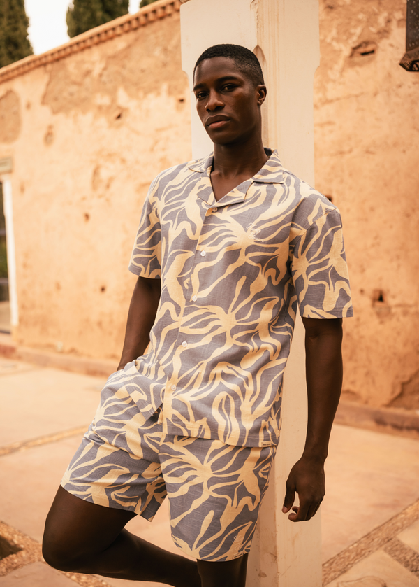 Plants Slub Shirt - Dusty Blue