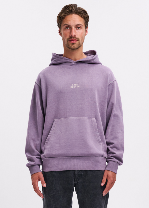 Sweat à capuche épais avec logo - Violet délavé