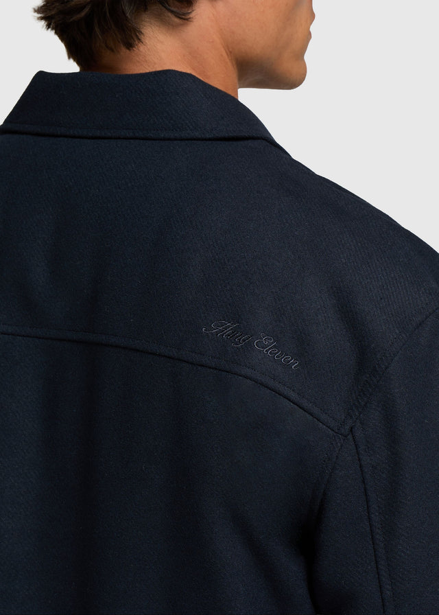 Herringbone Shirt - Navy Blue