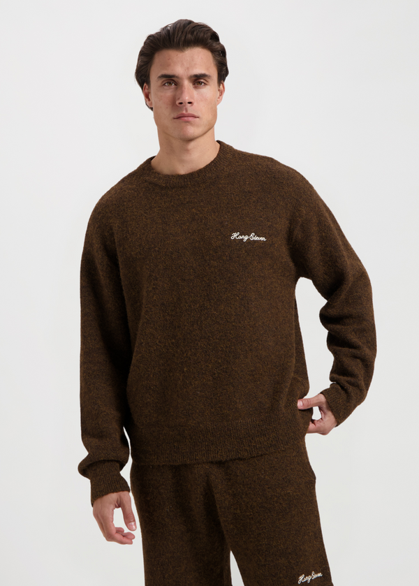 Soft Knitted Crewneck - Brown