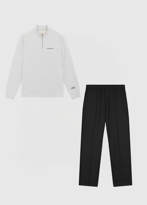 Trousers & Half Zip Bundle - Black - Gey