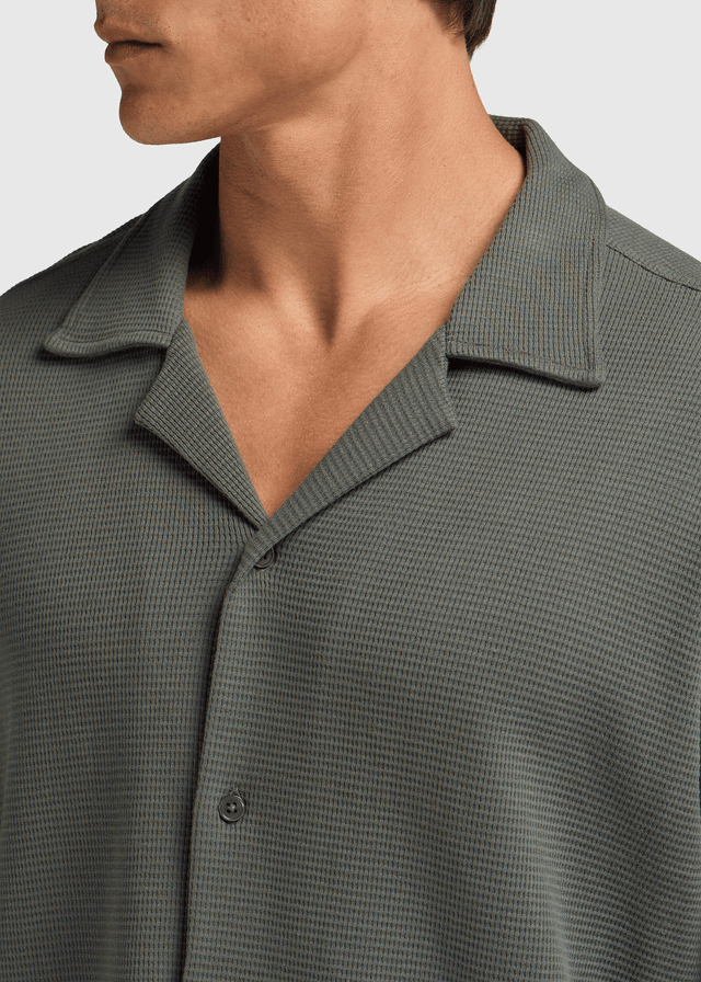 Lässiges Waffelhemd – Chimera Green