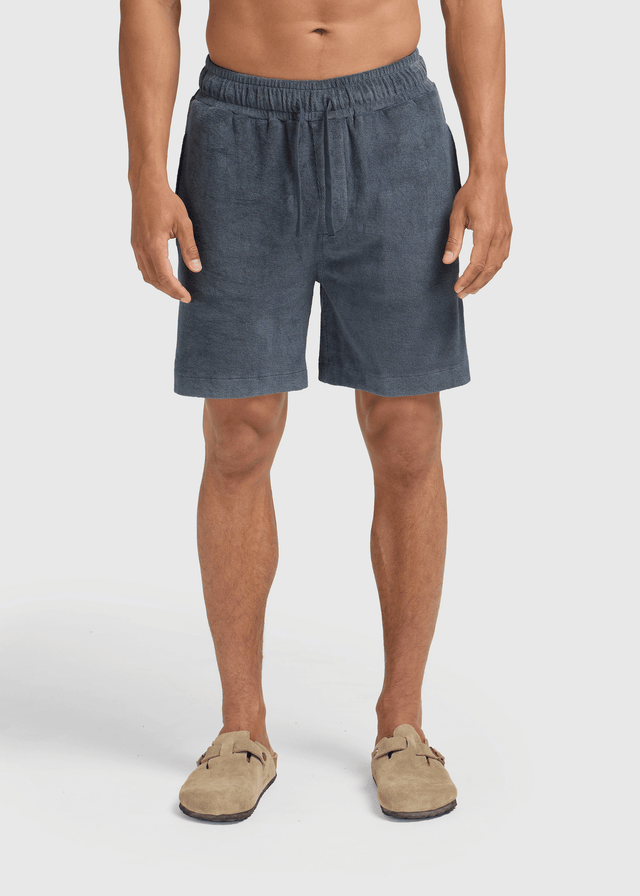 Frottee-Shorts – Marineblau