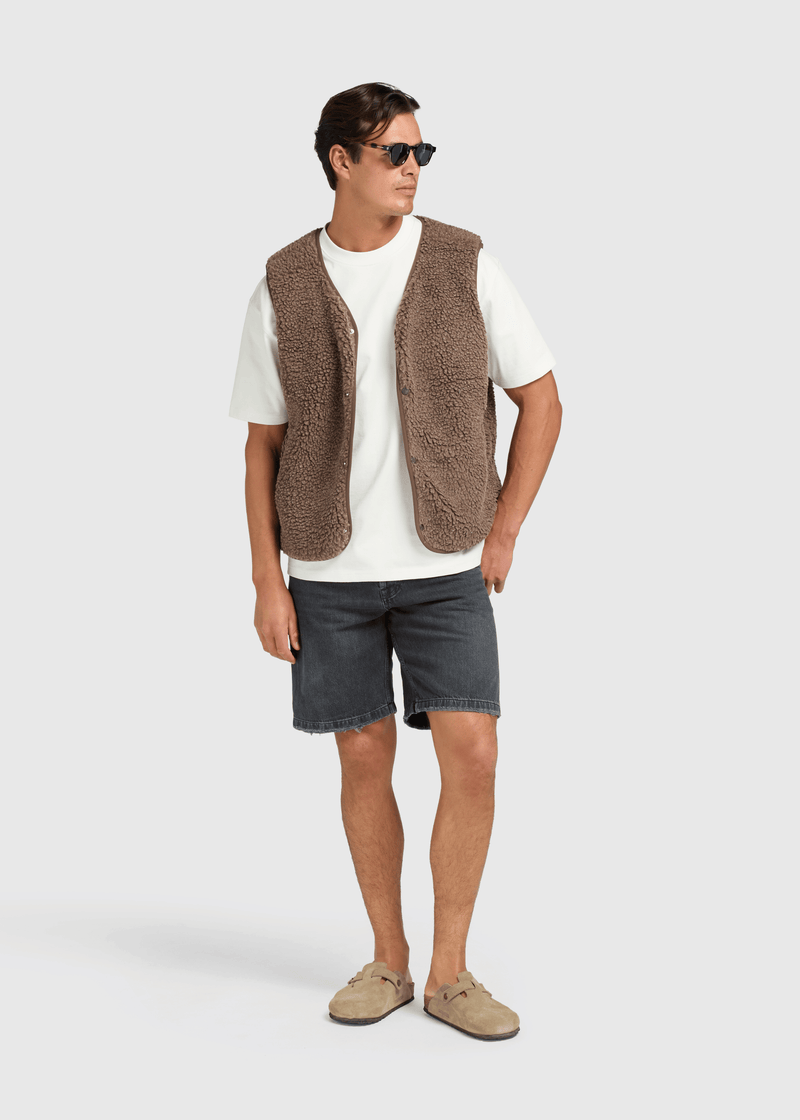 Premium Teddy Vest - Brown