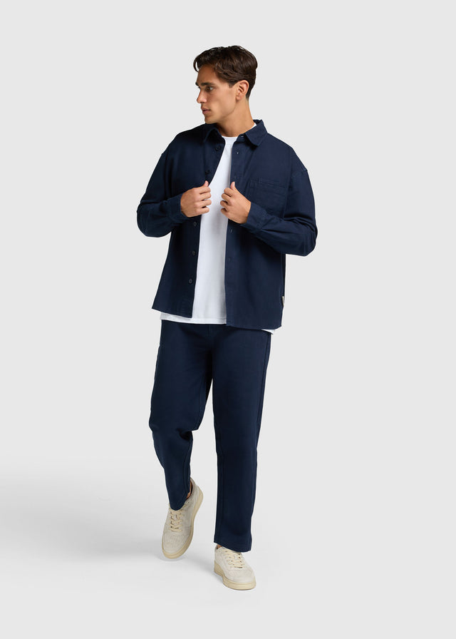 Herringbone Shirt - Navy Blue