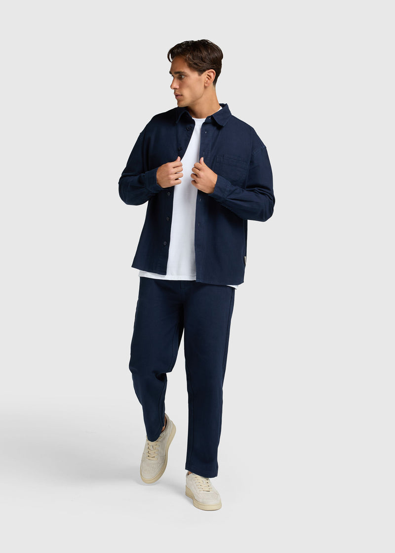 Herringbone Shirt - Navy Blue