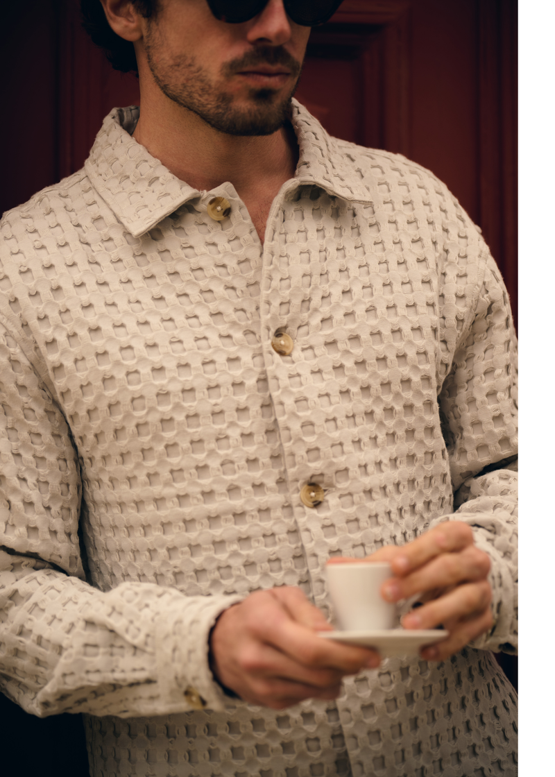 Waffle Overshirt - Taupe