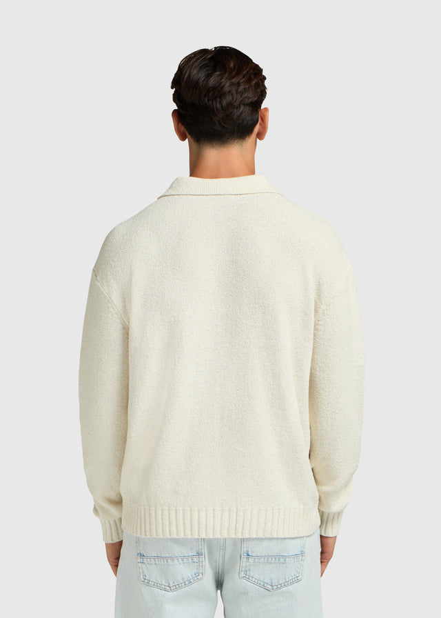 Loop Knit Polo - White Sand