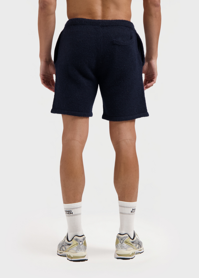 Weiche Strickshorts – Marineblau