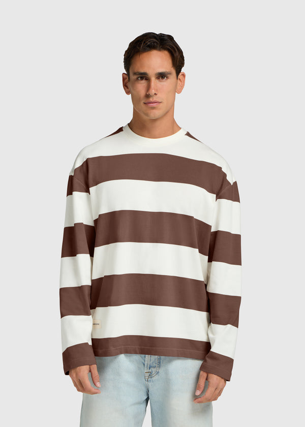 Big Stripe Longsleeve - Chocolate Brown