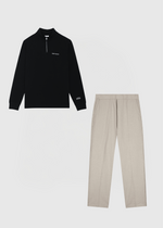 Trouser & Half zip Bundle - Sand - Black