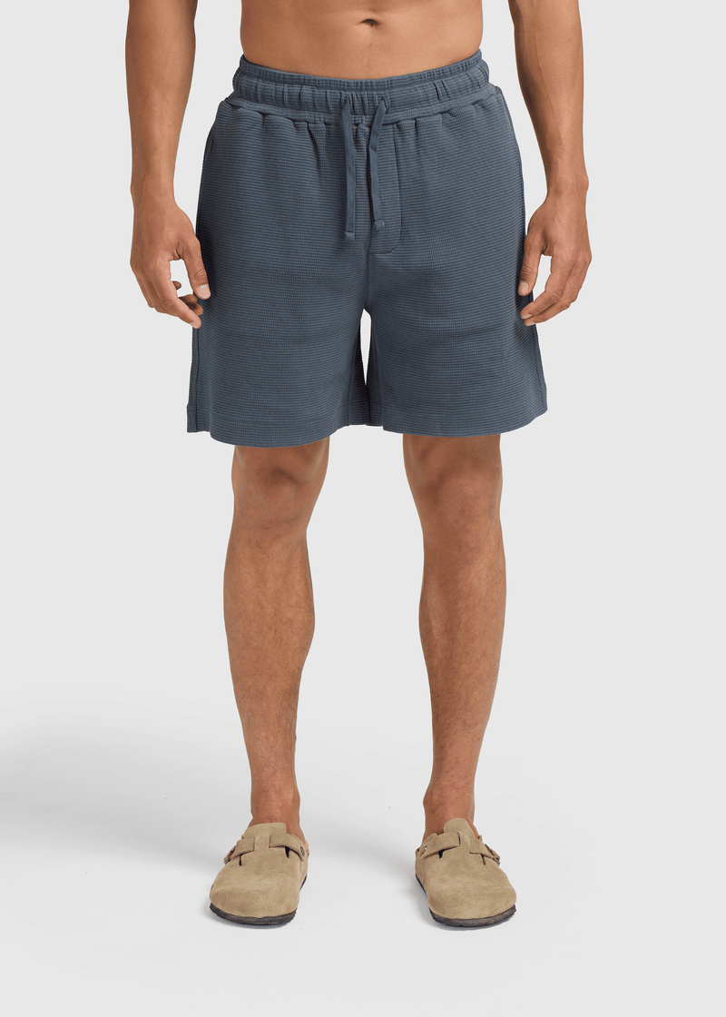 Relaxed Waffle Short- Navy Blue