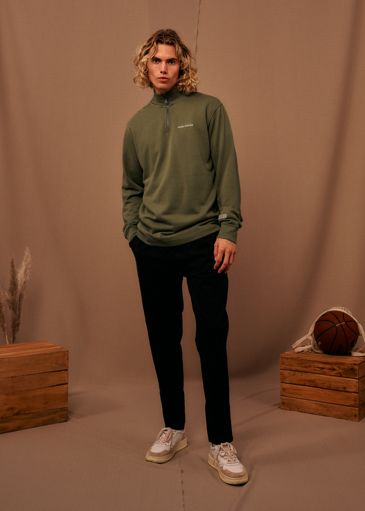 Half Zip Sweater - Army Green