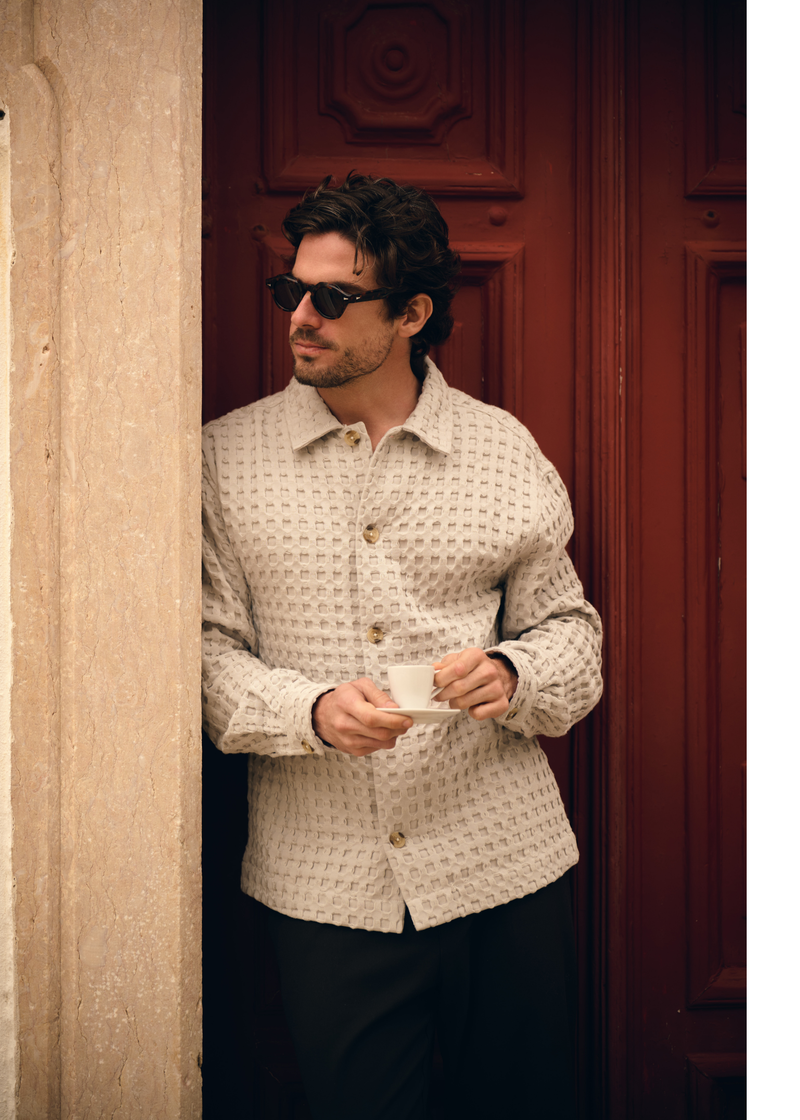Waffle Overshirt - Taupe