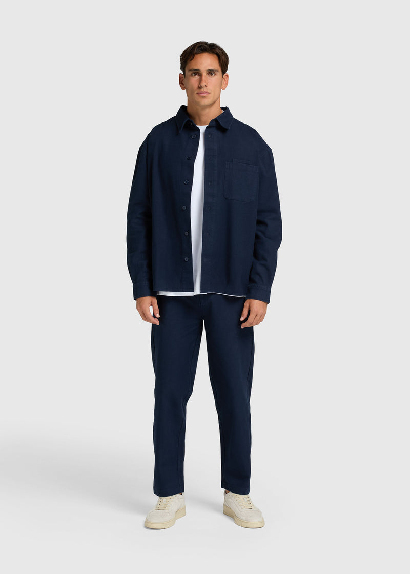 Herringbone Shirt - Navy Blue