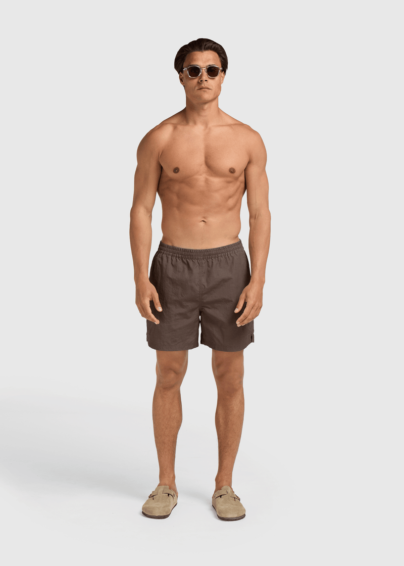 Washed Beach Short - Chocolate Brown