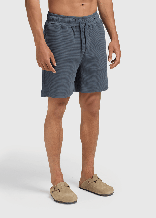 Relaxed Waffle Short- Navy Blue