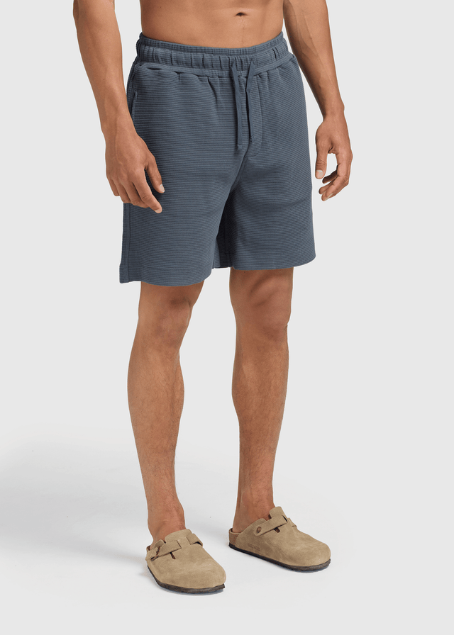 Short gaufré décontracté - Bleu marine