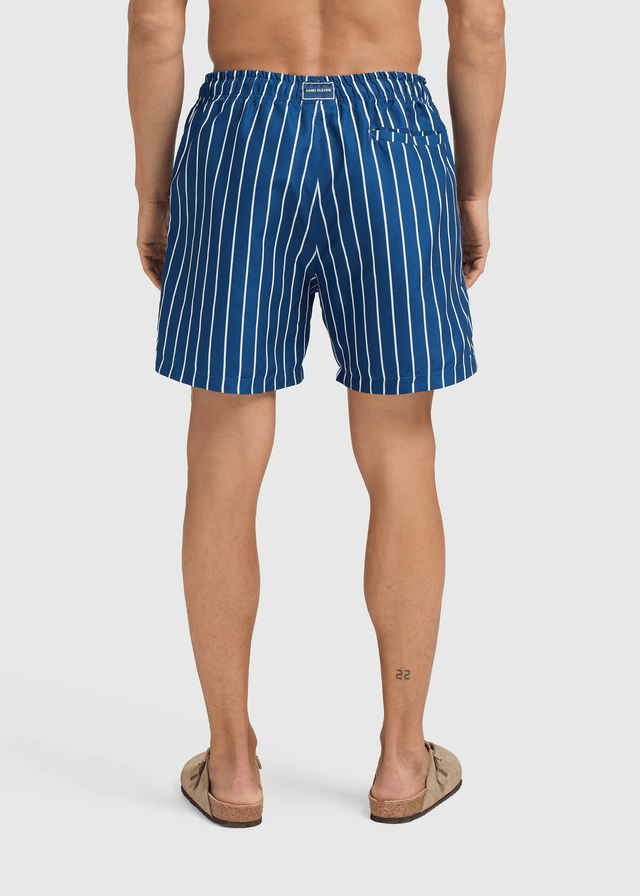 Short de Bain Rayé - Marine