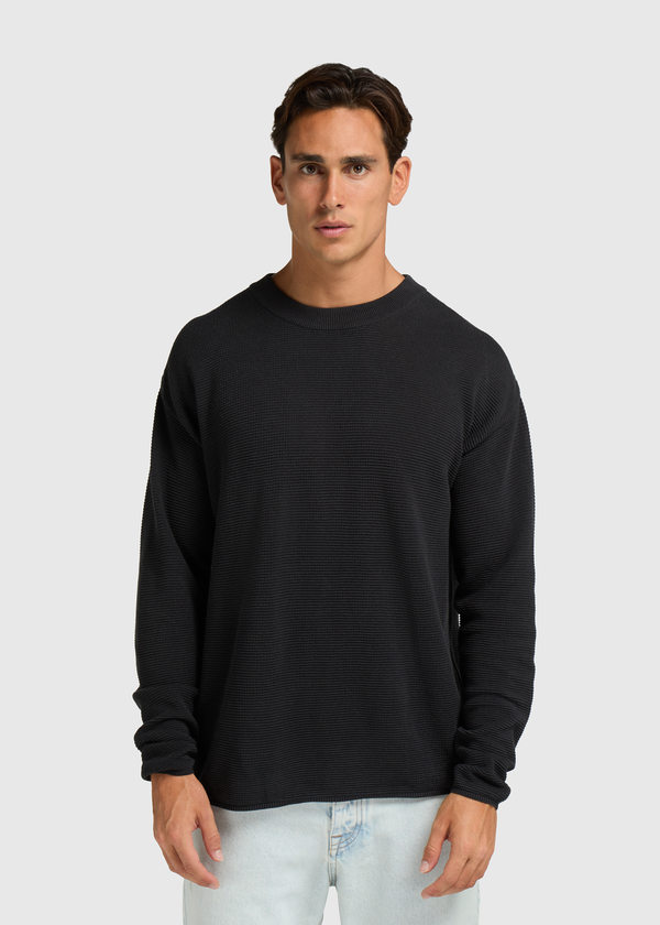 Fancy Structure Crewneck - Off Black