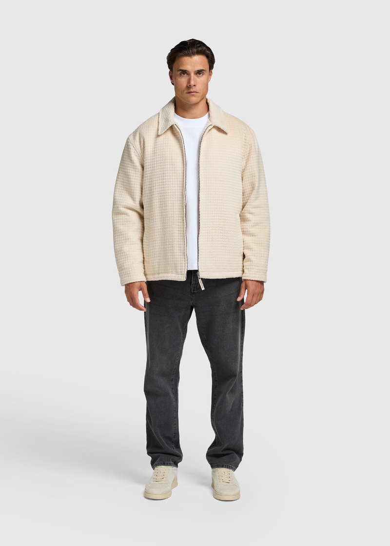 Padded Houndstoot Overshirt - Sand