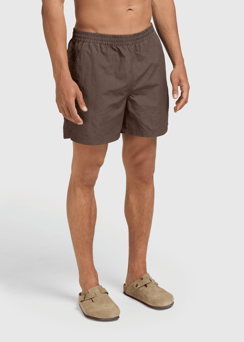 Washed Beach Short - Chocolate Brown