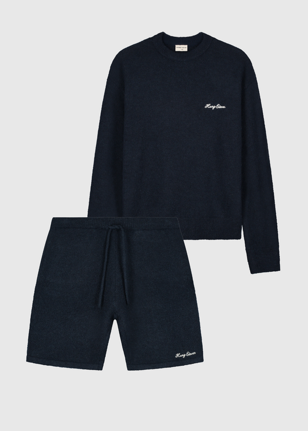 Soft Knitted Set - Navy Blue